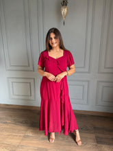 Long frill dress in big sizes (Flower)